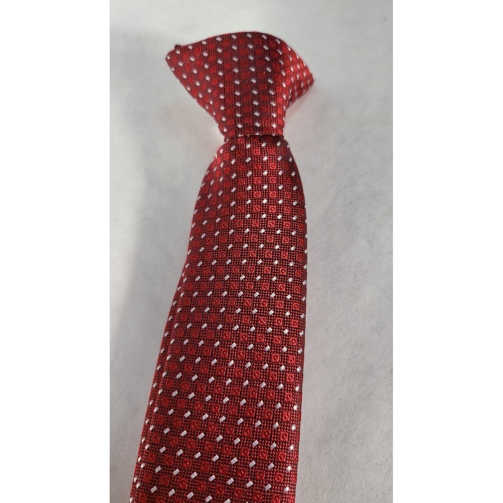 Stafford Red Tie Clip On Polka Dot Kids Formal Occasion - Picture 4 of 4